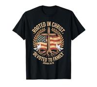 Rooted in Christ Devoted to Family Joshua 24 15 T-Shirt