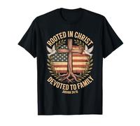 Rooted in Christ Devoted to Family Joshua 24 15 T-Shirt