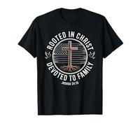 Rooted in Christ Devoted to Family Joshua 24 15 T-Shirt