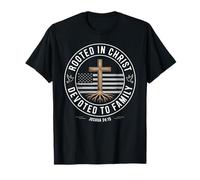 Rooted in Christ Devoted to Family Joshua 24 15 T-Shirt