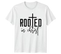 Rooted in Christ Faith Based Christian T-Shirt 2XL White