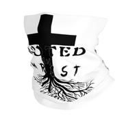 Rooted In Christ Faith Christianty Religious Black Women Men Bandana Windproof Neck Warmer Multifunctional Snood Scarf For Walking Hiking Sport Skiing