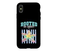 Rooted In Christ Floral Starfish Christian Bible Verse Case for iPhone X/XS