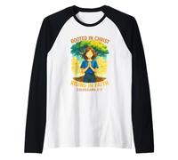 Rooted in Christ Illustrated Scripture | Colossians 2:7 Raglan Baseball Tee