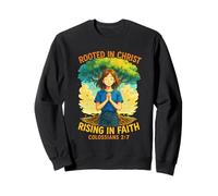 Rooted in Christ Illustrated Scripture | Colossians 2:7 Sweatshirt