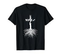 Rooted in Christ Product Religious Christian Cross T-Shirt, Men, Black, 6X-Large