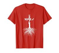 Rooted in Christ Product Religious Christian Cross T-Shirt, Men, Red, 3X-Large