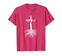 Rooted in Christ Product Religious Christian Cross T-Shirt, Men, Red Heather, 3X-Large