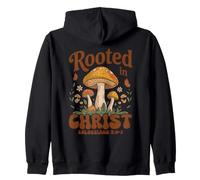 Rooted in CHRIST Spiritual Growth Botanical Illustration Zip Hoodie