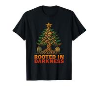 Rooted in Darkness Christmas Creepy Tree Design T-Shirt