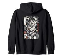 Rooted In Eternity Japanese Crane Moon Spirit Zip Hoodie