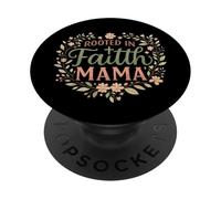 Rooted In Faith Mama Floral Christian Design PopSockets Adhesive PopGrip