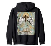 Rooted in God's Love Christ Cross Wings Bible Zip Hoodie