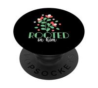 Rooted In Him Christian Floral Bible Verse Faith PopSockets Adhesive PopGrip