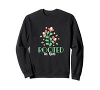 Rooted In Him Christian Floral Bible Verse Faith Sweatshirt