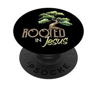 Rooted in Jesus - Christian Jesus Christ Faith Religion Gift PopSockets PopGrip: Swappable Grip for Phones & Tablets