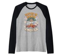 Rooted in Korea Growing in America Korean Pride Heritage Raglan Baseball Tee
