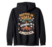 Rooted in Korea Growing in America Korean Pride Heritage Zip Hoodie