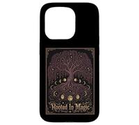 Rooted In Magic Vintage Style Celestial Lunar Phase Tree Case for iPhone 15 Pro