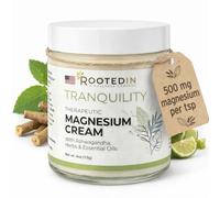 Rooted In Magnesium Cream with Ashwagandha - Calming Botanical Body Lotion - High-Concentration Topical Magnesium for Daily Relaxation & Skin Nourishment - 4oz Glass Jar
