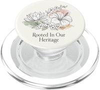 Rooted In Our Heritage Floral Line Art Asian Flowers AAPI PopSockets PopGrip for MagSafe