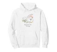 Rooted In Our Heritage Floral Line Art Asian Flowers AAPI Pullover Hoodie
