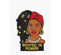 Rooted in Power Patch - Empowerment Affirmation Embroidered Iron-On/Sew-On Patch for Jackets, Bags & DIY Apparel, 4 Inch