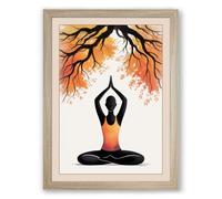 Rooted in Stillness Minimalist Framed Wall Art Print A2 (59.4×42cm) Oak, Wall Decor for Living Room, Bedroom, Office & Home, Ready to Hang, Art Gift