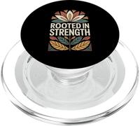 Rooted In Strength Flower Vintage Empowerment Quote PopSockets PopGrip for MagSafe