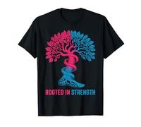 Rooted in Strength Tree of Life Neon Gradient Design T-Shirt