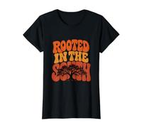 Rooted in The South Tree Silhouette Value Graphic T-Shirt, Women, Black, S