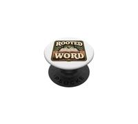 Rooted In The Word Christian Bible Scripture Faith PopSockets Adhesive PopGrip