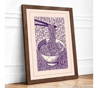 Rooted in Words Botanical Framed Wall Art Print A1 Walnut