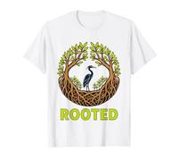 Rooted Mangrove Guardian Heron Bird Vector Art T-Shirt