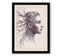 Rooted Modern Framed Wall Art Print A1 (84.1×59.4cm) Black, Wall Decor for Living Room, Bedroom, Office & Home, Ready to Hang, Art Gift