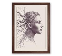 Rooted Modern Framed Wall Art Print A4 (29.7×21cm) Walnut, Wall Decor for Living Room, Bedroom, Office & Home, Ready to Hang, Art Gift