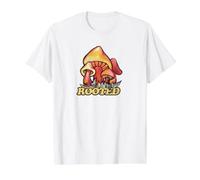 Rooted Mushroom Illustration Fungi Value Graphic T-Shirt, Men, White, S