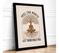 Rooted Stillness Minimalist Framed Wall Art Print A4 (29.7×21cm) Black, Wall Decor for Living Room, Bedroom, Office & Home, Ready to Hang, Art Gift