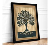 Rooted Symmetry Botanical Framed Wall Art Print A1 (84.1×59.4cm) Black, Wall Decor for Living Room, Bedroom, Office & Home, Ready to Hang, Art Gift