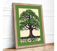 Rooted Tree Botanical Framed Wall Art Print A4 (29.7×21cm) Oak, Wall Decor for Living Room, Bedroom, Office & Home, Ready to Hang, Art Gift