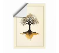 Rooted Tree Botanical Unframed Wall Art Print A1 (84.1×59.4cm), Wall Decor for Living Room, Bedroom, Office & Home, Art Gift