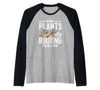 Rooting for Me Plant Lover Plants Succulent Flower Raglan Baseball Tee