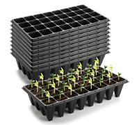 RooTrimmer 10 Pack 32 Cell Seed Starter Trays - Extra Deep 4.33" Plastic Nursery Trays, 20" x 10"，Fits Standard 1020 Flats