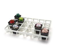 RooTrimmer 5 Pack Planting Pots Moving Trays for 3 inch(2.7 inch for Exact) Square Nursery Pots, 24 Cell Pots Carrier Holders(White)