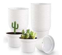 RooTrimmer 60 Pack 3 Inch Nursery Pots with Drainage Holes (White)