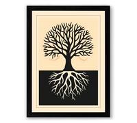 Roots and Branches Botanical Framed Wall Art Print A1 (84.1×59.4cm) Black, Wall Decor for Living Room, Bedroom, Office & Home, Ready to Hang, Art Gift