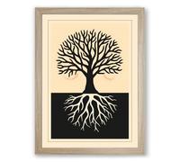 Roots and Branches Botanical Framed Wall Art Print A1 (84.1×59.4cm) Oak, Wall Decor for Living Room, Bedroom, Office & Home, Ready to Hang, Art Gift
