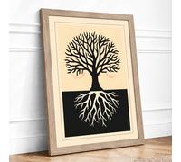 Roots and Branches Botanical Framed Wall Art Print A1 Oak