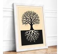 Roots and Branches Botanical Framed Wall Art Print A1 White
