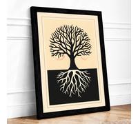 Roots and Branches Botanical Framed Wall Art Print A3 Black
